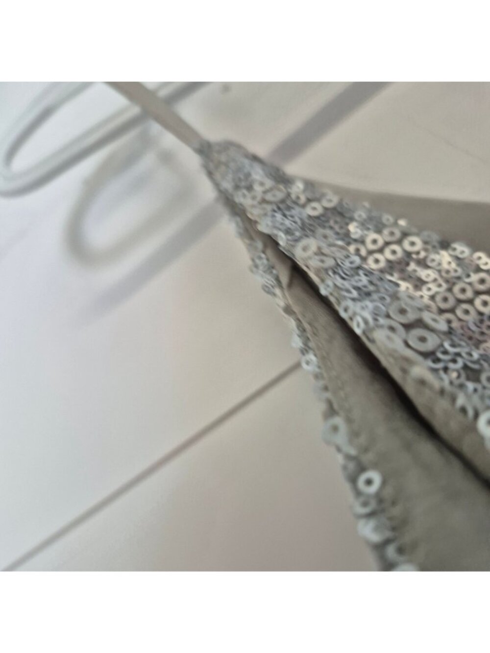 MM Couture By Miss Me Silver Sequin Mini Dress Lined With Side Zipper - Picture 4 of 6